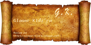 Glaser Klára névjegykártya